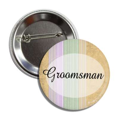 groomsman yellow lines oval button