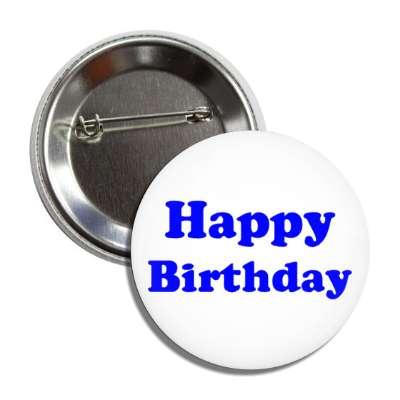 happy birthday blue button