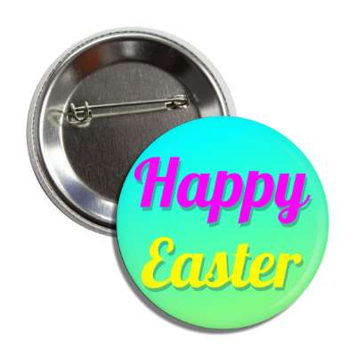 happy easter aqua green cursive button