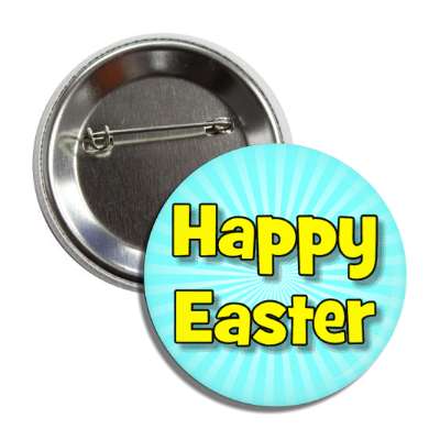 happy easter aqua yellow button