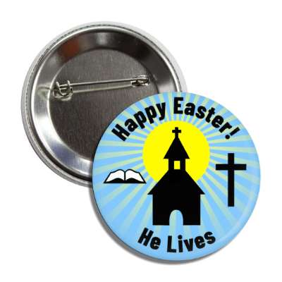 happy easter he lives blue button