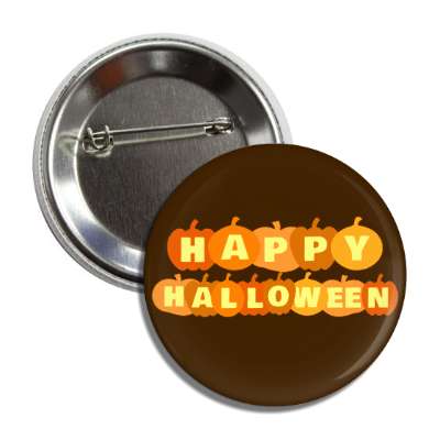 happy halloween pumpkins button