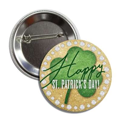 happy st patricks day diamonds button