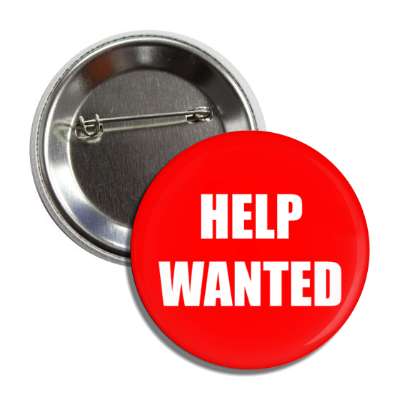 help wanted red employment button