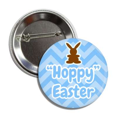 hoppy easter chevron pattern blue button