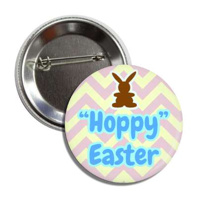 hoppy easter chevron pattern pink yellow button