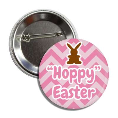 hoppy easter chevron pattern pink button