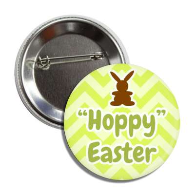 hoppy easter chevron pattern yellow pastel button