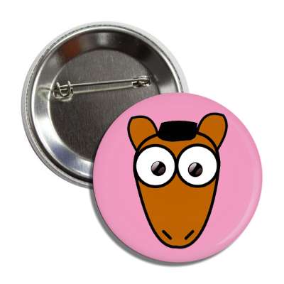 horse cute cartoon button