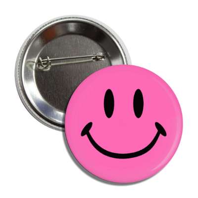 hot pink classic smiley face button
