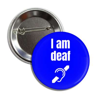i am deaf symbol blue button