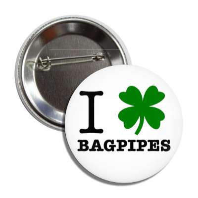 i four leaf clover bagpipes button