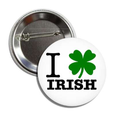 i four leaf clover irish button