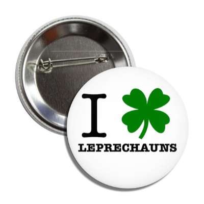 i four leaf clover leprechauns button