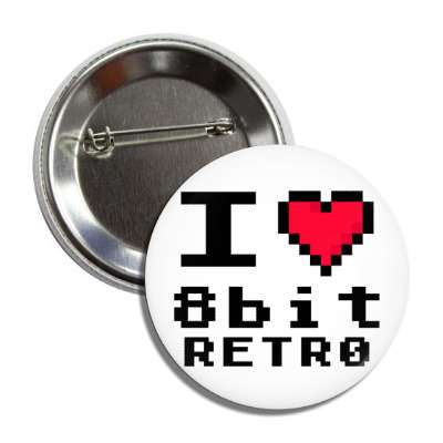 i heart 8bit retro button