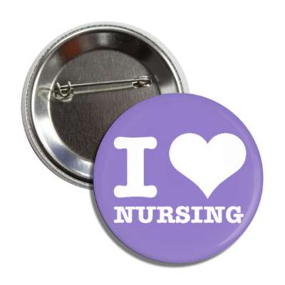 i heart nursing purple button