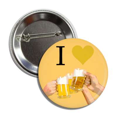 i love beer clinking glasses toast button