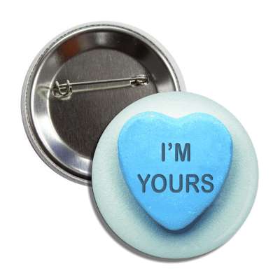 im yours valentines day heart candy blue button