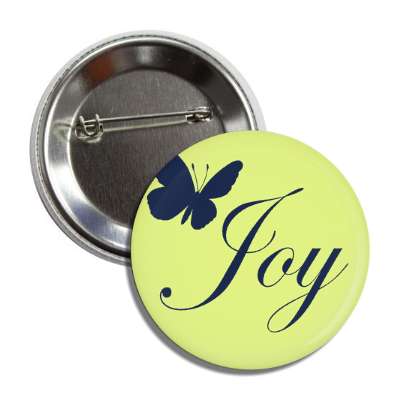 joy green dark blue butterfly silhouette button