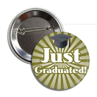 just graduated deep yellow cap button