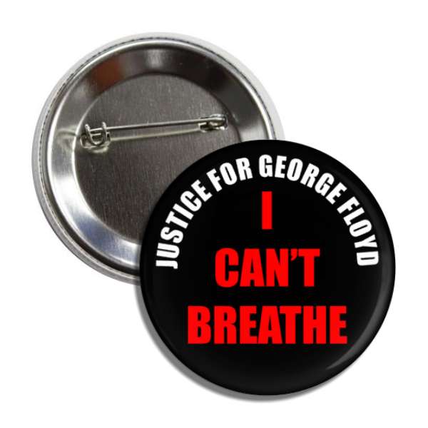 justice for george floyd i cant breathe black red white button
