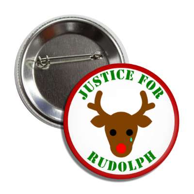 justice for rudolph red border green stencil button