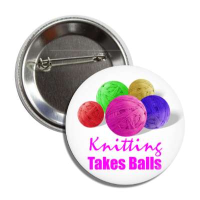 knitting takes balls yarn button