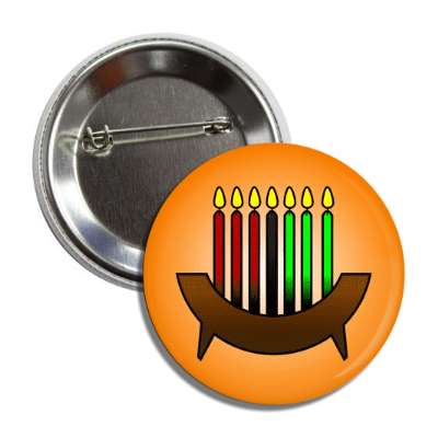 kwanzaa candles multicolor orange button