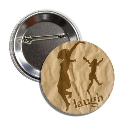 laugh kids silhouette button