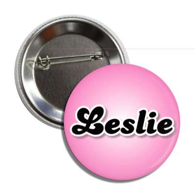 leslie female name pink button