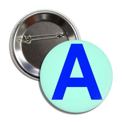 letter a capital aqua blue button