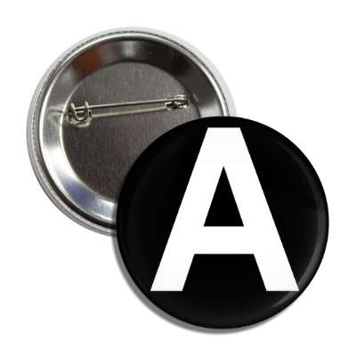 letter a capital black white button