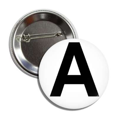 letter a capital white black button