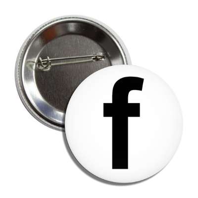 letter f lower case white black button