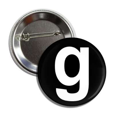 letter g lower case black white button
