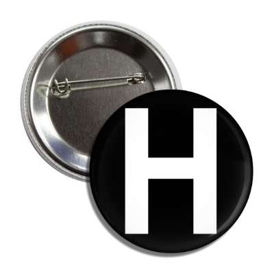 letter h capital black white button