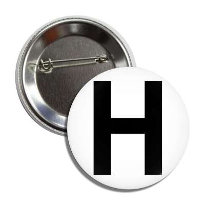 letter h capital white black button