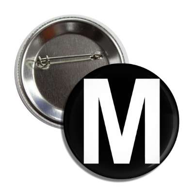 letter m capital black white button