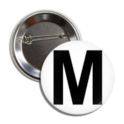 letter m capital white black button