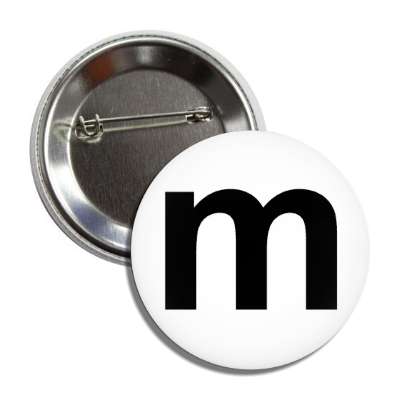 letter m lower case white black button