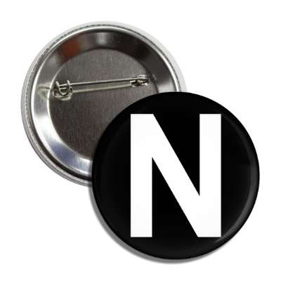 letter n capital black white button