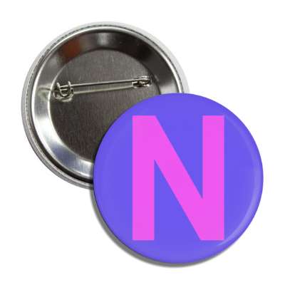 letter n capital medium blue magenta button
