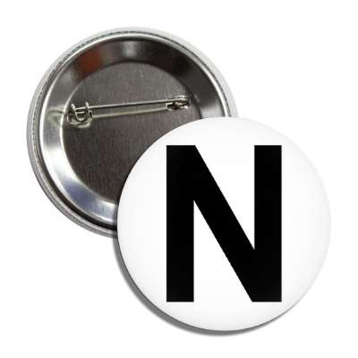 letter n capital white black button