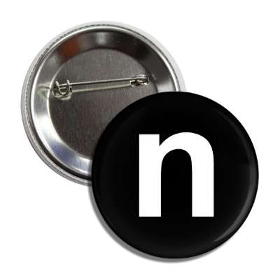 letter n lower case black white button