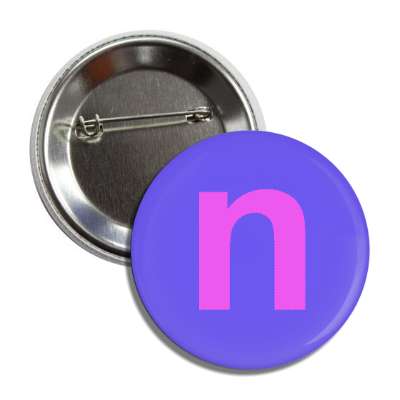 letter n lower case medium blue magenta button