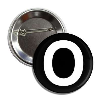 letter o capital black white button