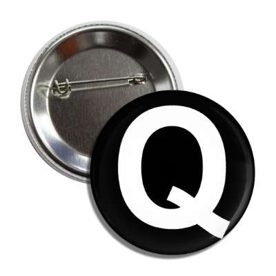 letter q capital black white button