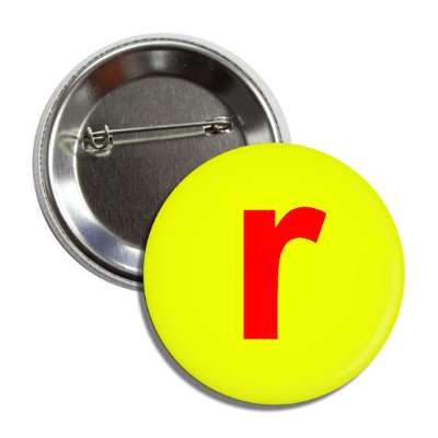 letter r lower case yellow red button