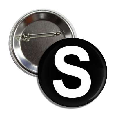 letter s capital black white button