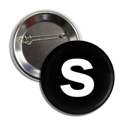 letter s lower case black white button